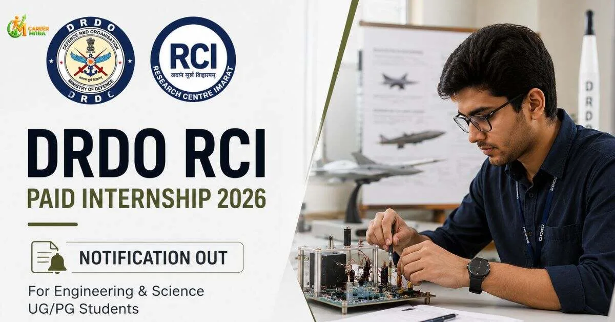 DRDO RCI Paid Internship 2026 Notification Out for Engineering & Science UG/PG Students